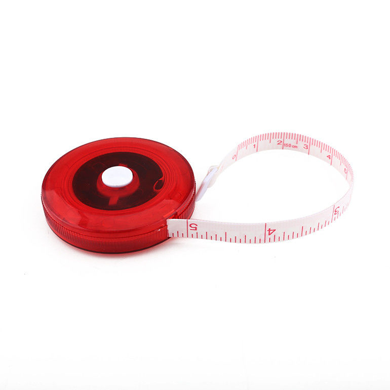 1.5m Semi Transparent Personalised Sewing Tape Measure Circular Shape With  Red Case